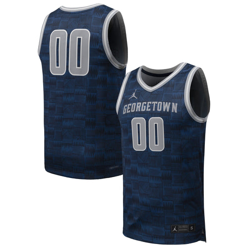 #00 Georgetown Hoyas Replica Basketball Jersey - Navy product image 1, provided for visual reference and product detail