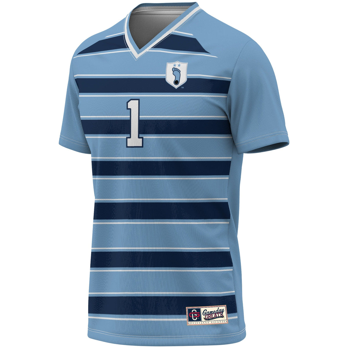 #1 North Carolina Tar Heels Lightweight Soccer Fashion Jersey - Carolina Blue/Navy product image 3, provided for visual