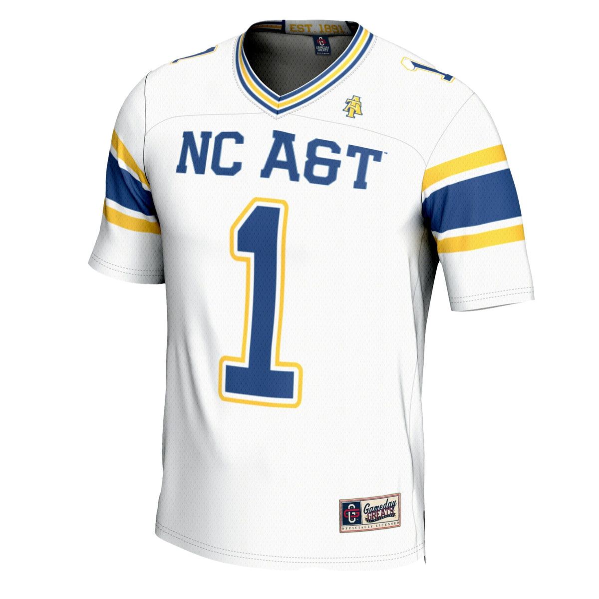 #1 North Carolina A&T Aggies Football Jersey - White product image 3, provided for visual reference and product detail review