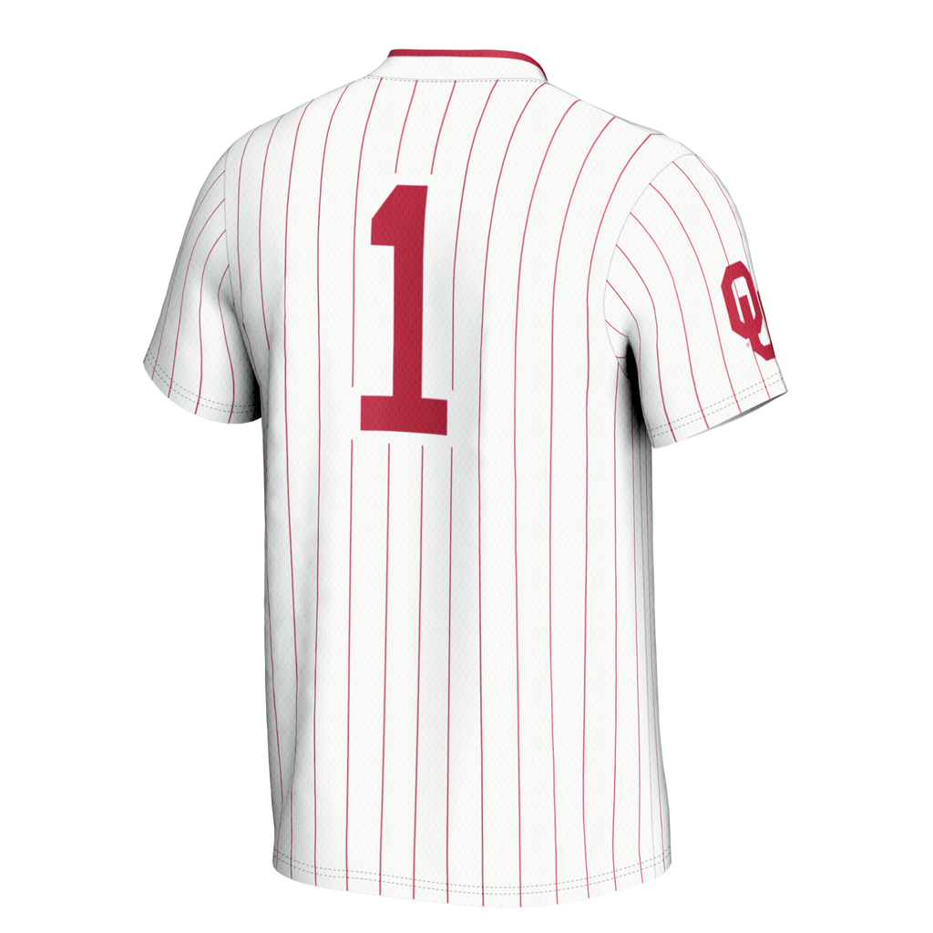 #1 Oklahoma Sooners Lightweight Softball Jersey - White product image 4, provided for visual reference and product detail