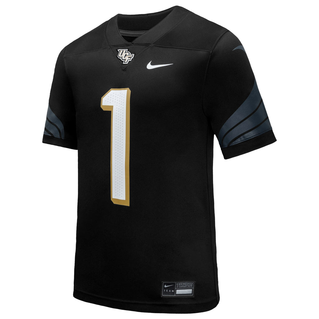 #1 Black UCF Knights Home Game Football Jersey product image 3, provided for visual reference and product detail review