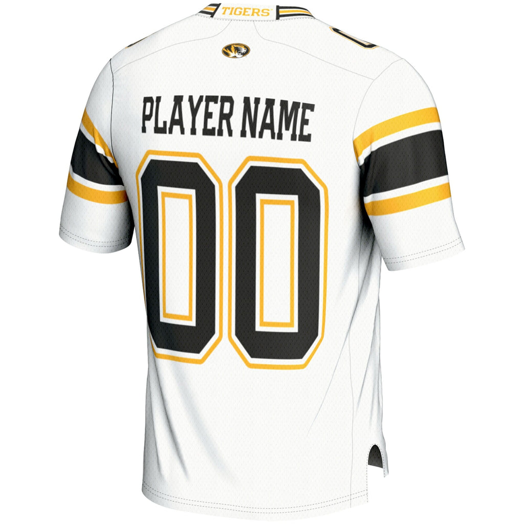 Missouri Tigers NIL Pick-A-Player Football Jersey - White product image 4, provided for visual reference and product detail