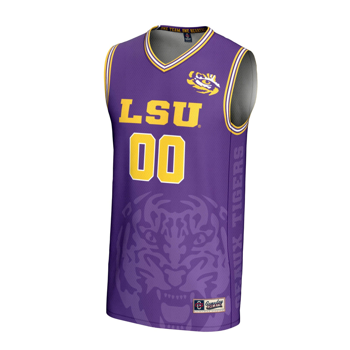 LSU Tigers NIL Pick-A-Player Basketball Icon Print Lightweight Jersey - Purple product image 3, provided for visual
