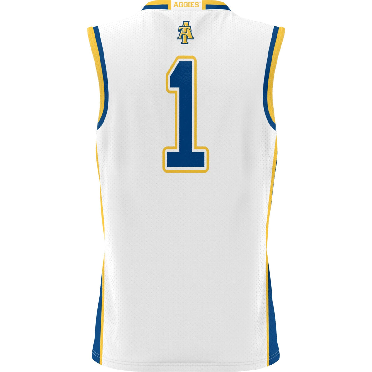 #1 North Carolina A&T Aggies Lightweight Basketball Jersey - White product image 4, provided for visual reference and