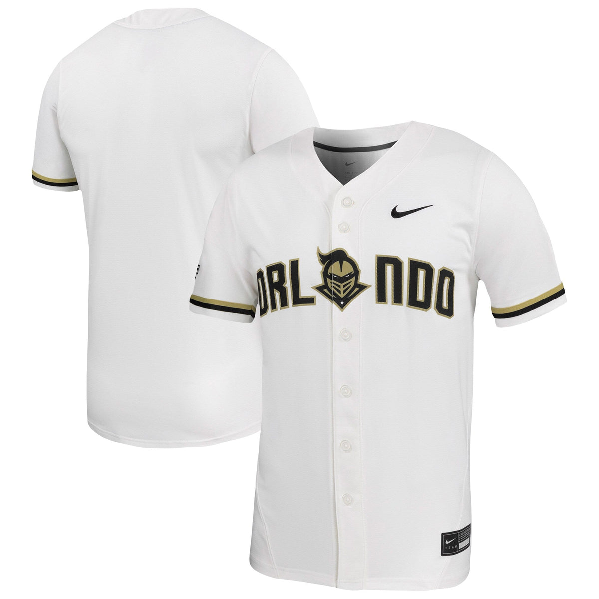 White UCF Knights Replica Baseball Jersey product image 2, provided for visual reference and product detail review