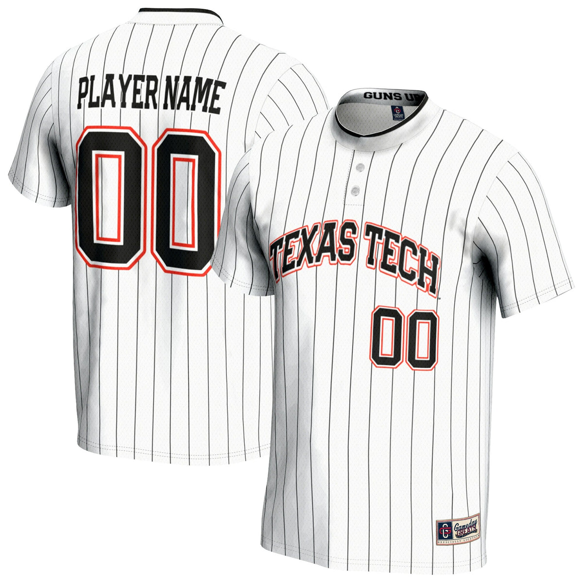 Texas Tech Red Raiders NIL Pick-A-Player Lightweight Softball Jersey - White product image 2, provided for visual reference