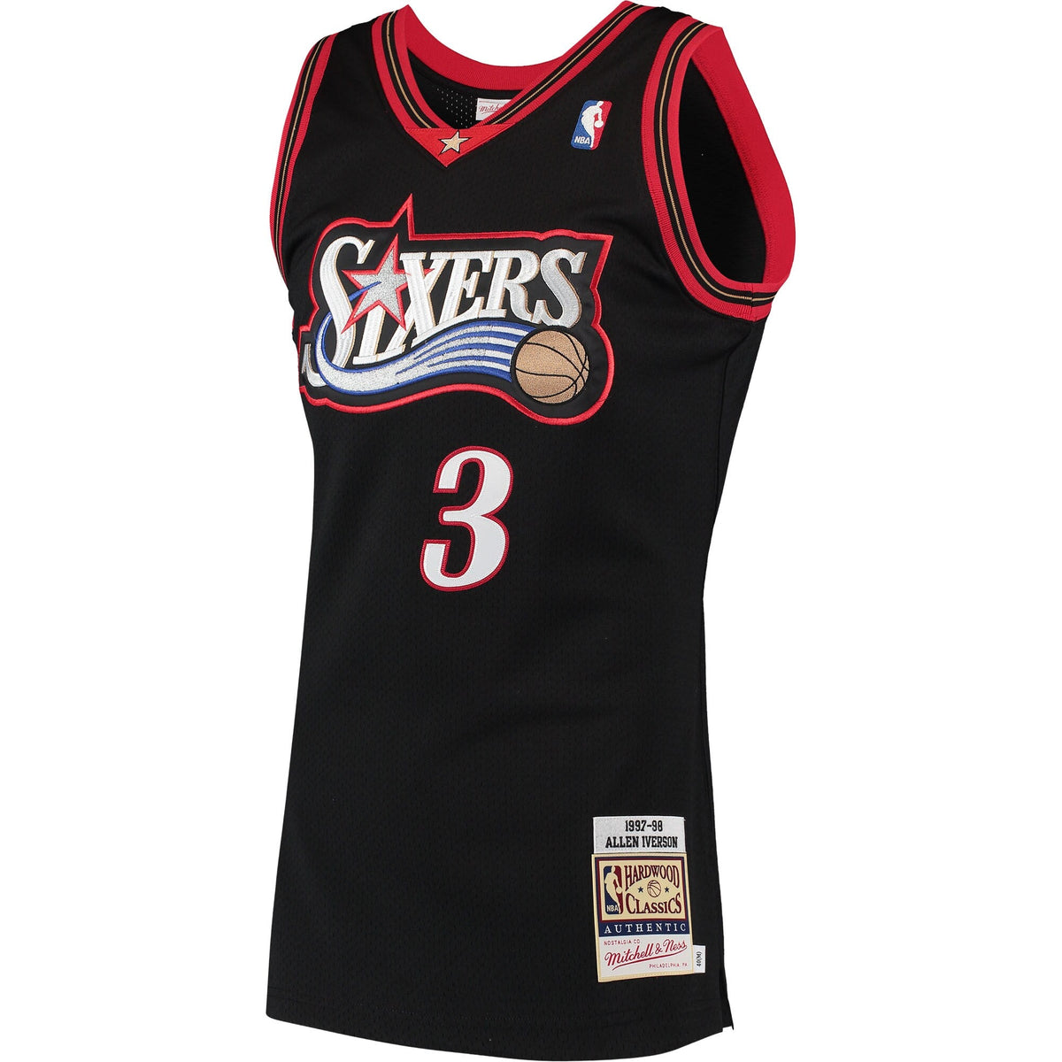 Allen Iverson Black Philadelphia 76ers 1997 Hardwood Classics Authentic Jersey product image 3, provided for visual