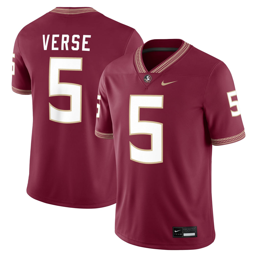 Jared Verse Florida State Seminoles Player Game Jersey - Garnet product image 2, provided for visual reference and product
