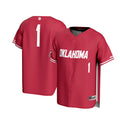#1 Oklahoma Sooners Lightweight Baseball Jersey - Crimson product image 1, provided for visual reference and product detail