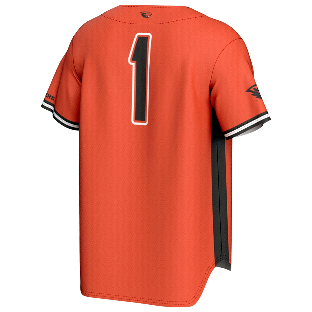 #1 Oregon State Beavers Lightweight Baseball Fashion Jersey - Orange product image 4, provided for visual reference and