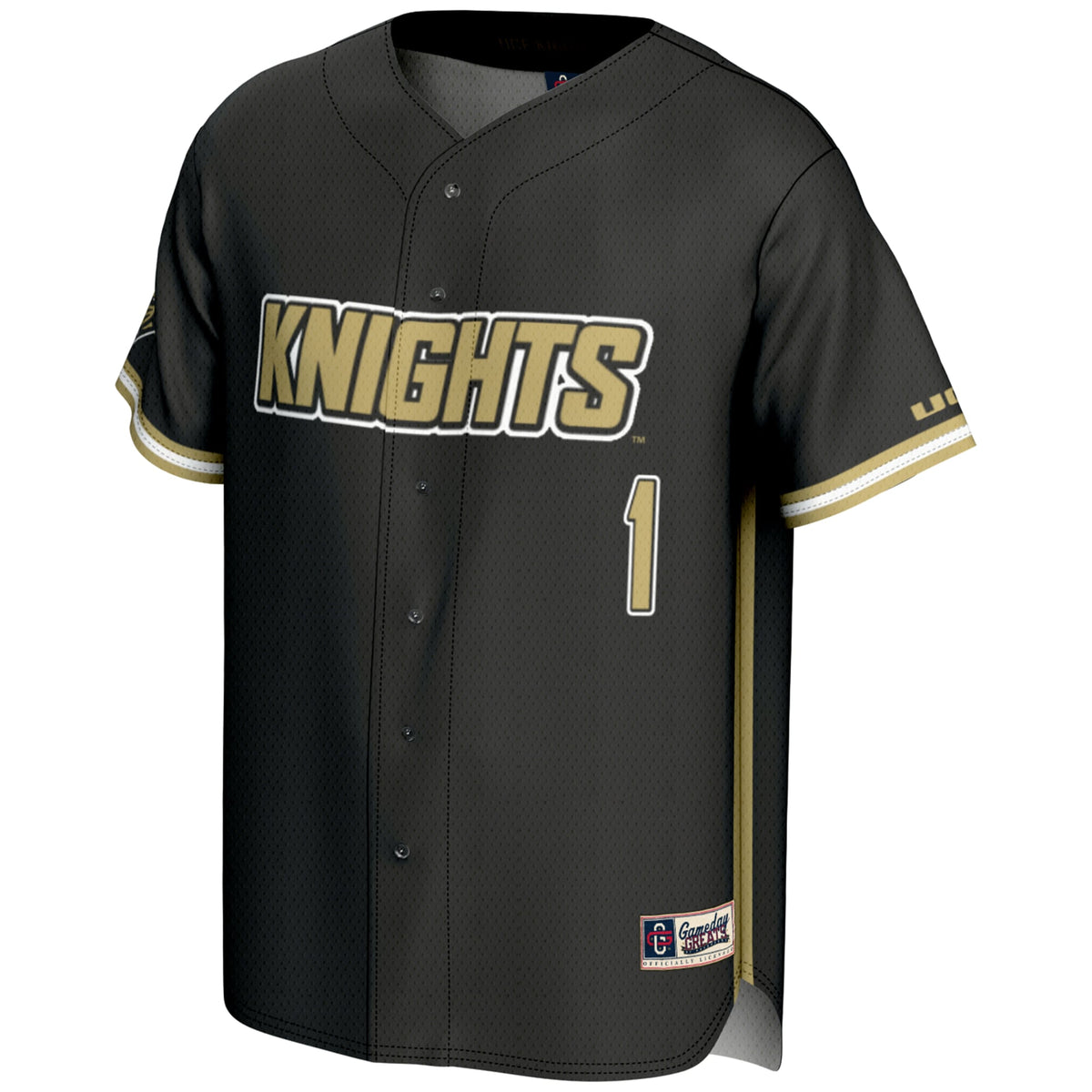 #1 UCF Knights Lightweight Baseball Jersey - Black product image 3, provided for visual reference and product detail review