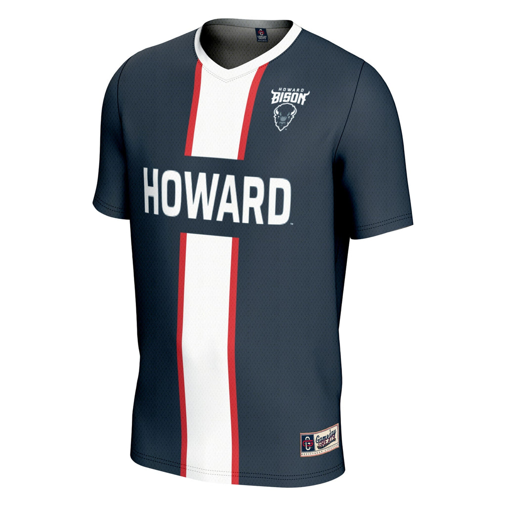 #1 Howard Bison Lightweight Soccer Fashion Jersey - Navy product image 3, provided for visual reference and product detail