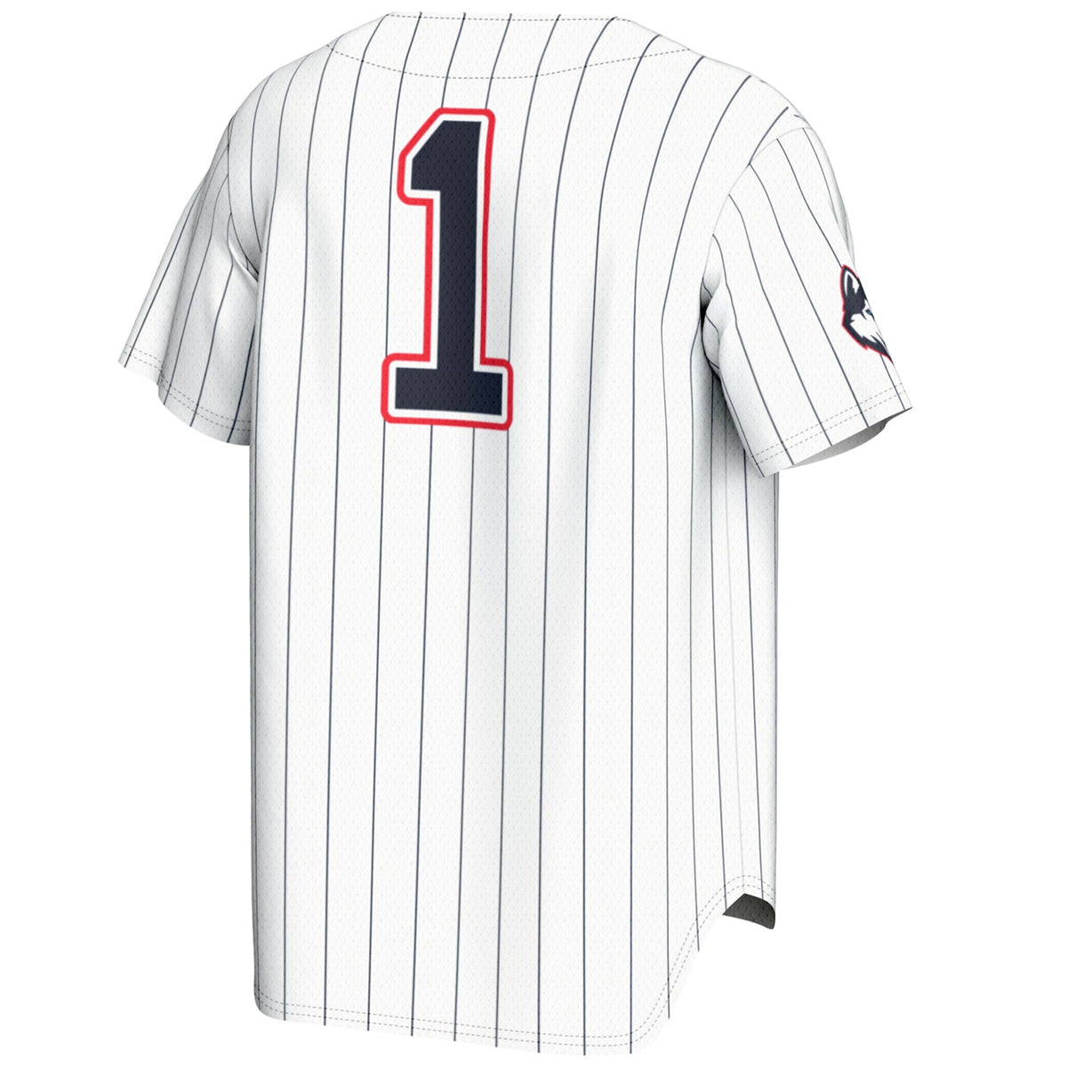 #1 UConn Huskies Lightweight Baseball Jersey - White product image 4, provided for visual reference and product detail review