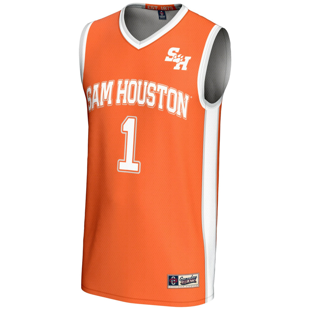 #1 Sam Houston State Bearkats Replica Lightweight Basketball Jersey - Orange product image 3, provided for visual reference