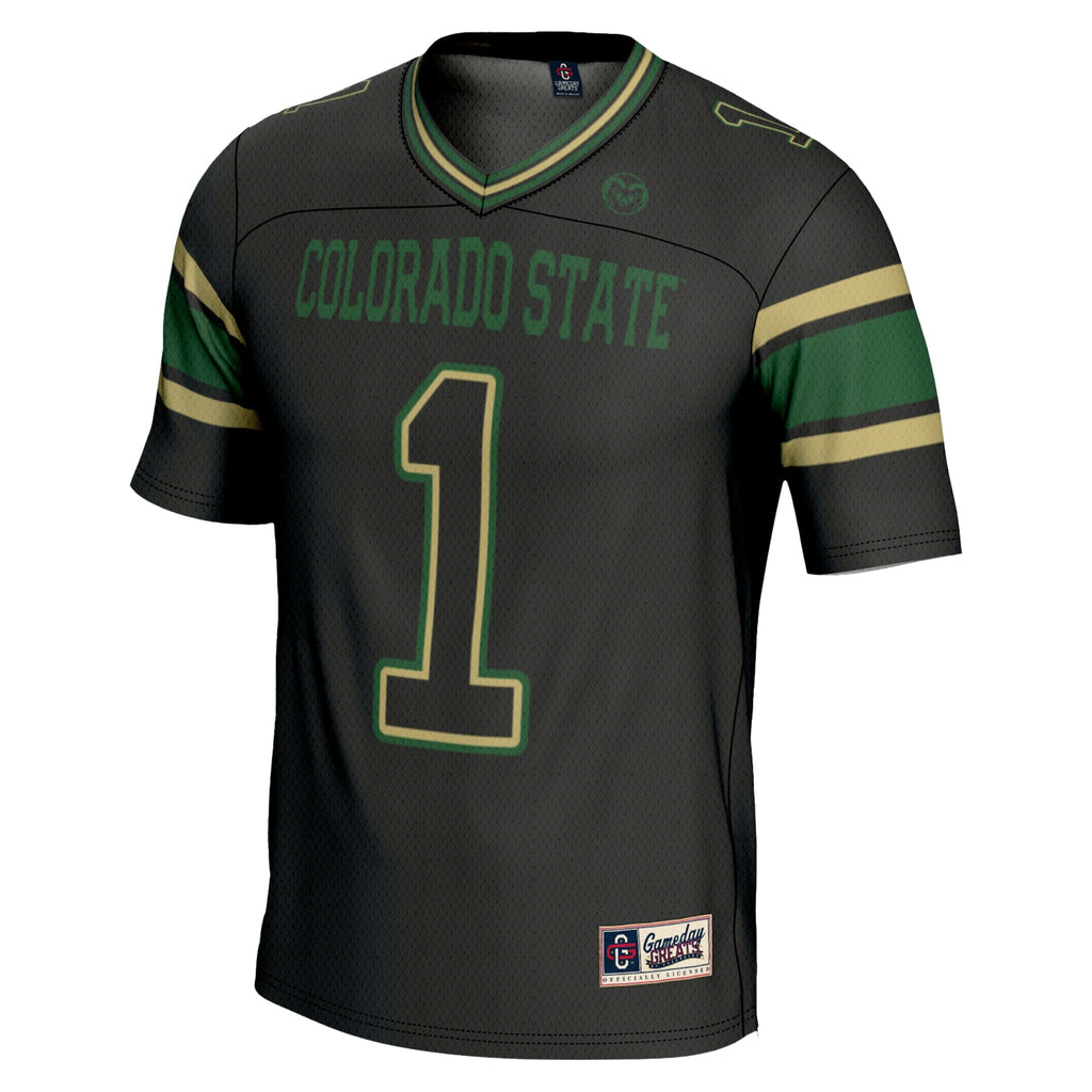 #1 Colorado State Rams Endzone Football Jersey - Black product image 3, provided for visual reference and product detail