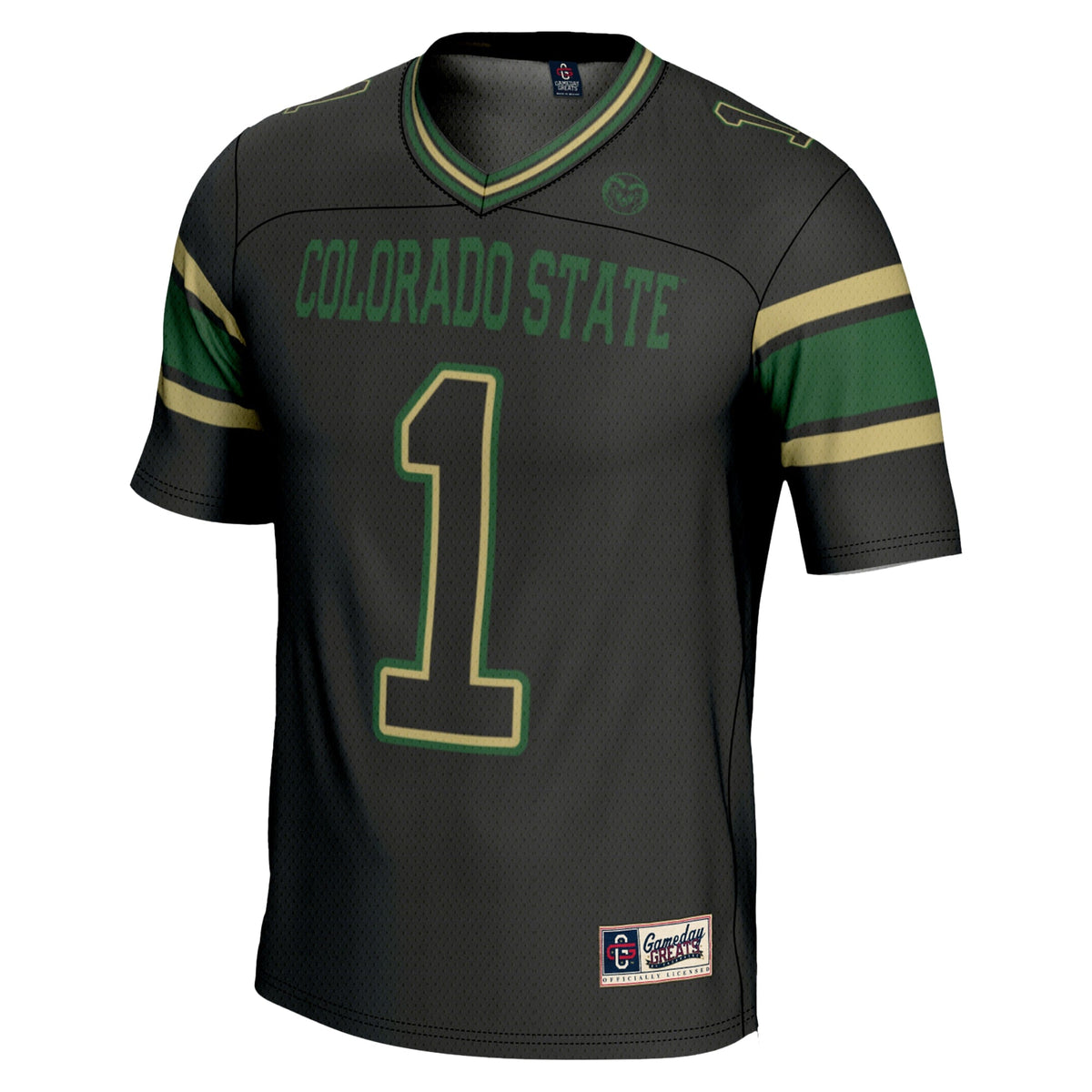 #1 Colorado State Rams Endzone Football Jersey - Black product image 3, provided for visual reference and product detail