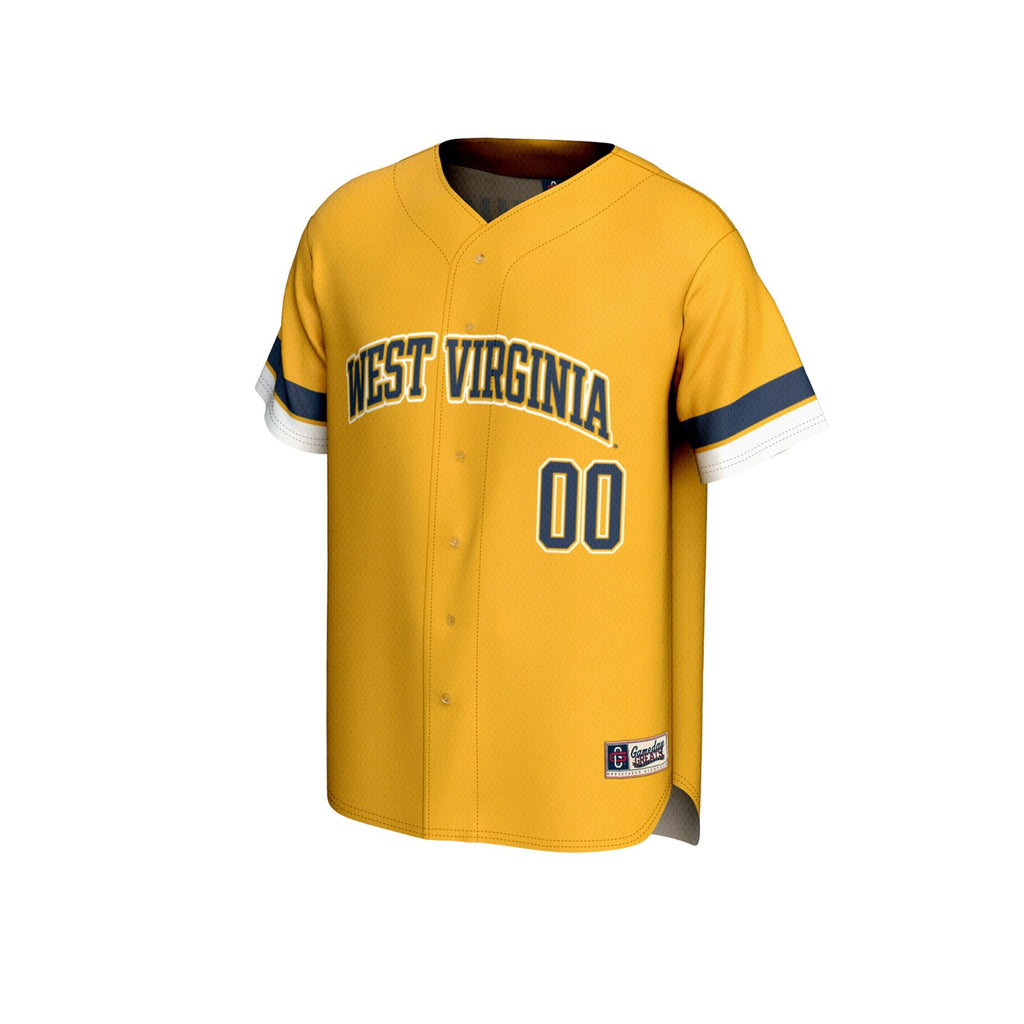 West Virginia Mountaineers NIL Pick-A-Player Lightweight Collegiate Baseball Fashion Jersey - Gold product image 3, provided