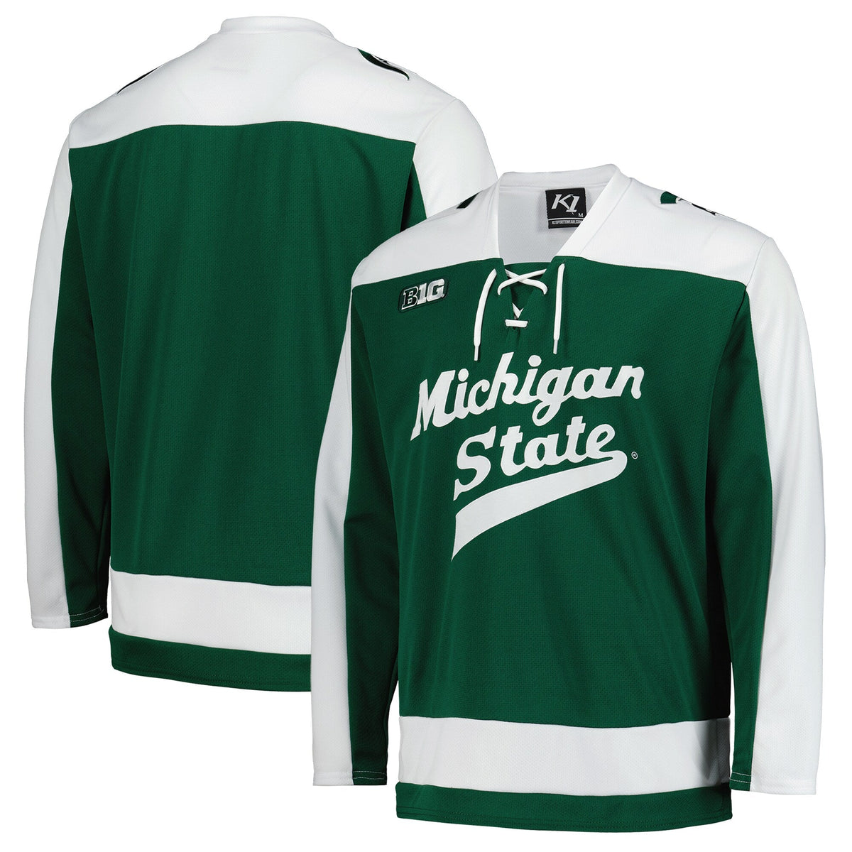 Michigan State Spartans Replica Hockey Jersey - Green product image 1, provided for visual reference and product detail