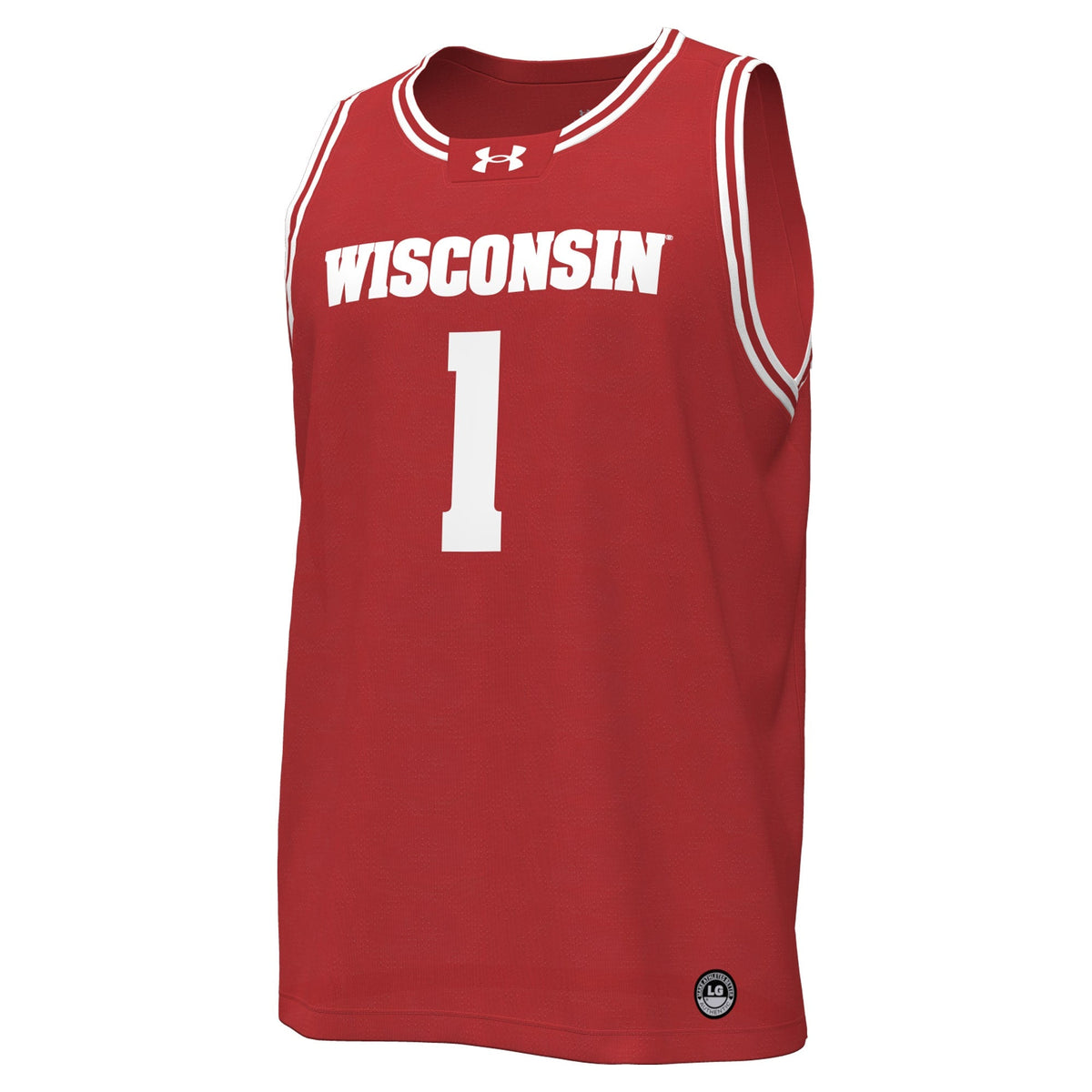 #1 Wisconsin Badgers Replica Basketball Jersey - Red product image 3, provided for visual reference and product detail review