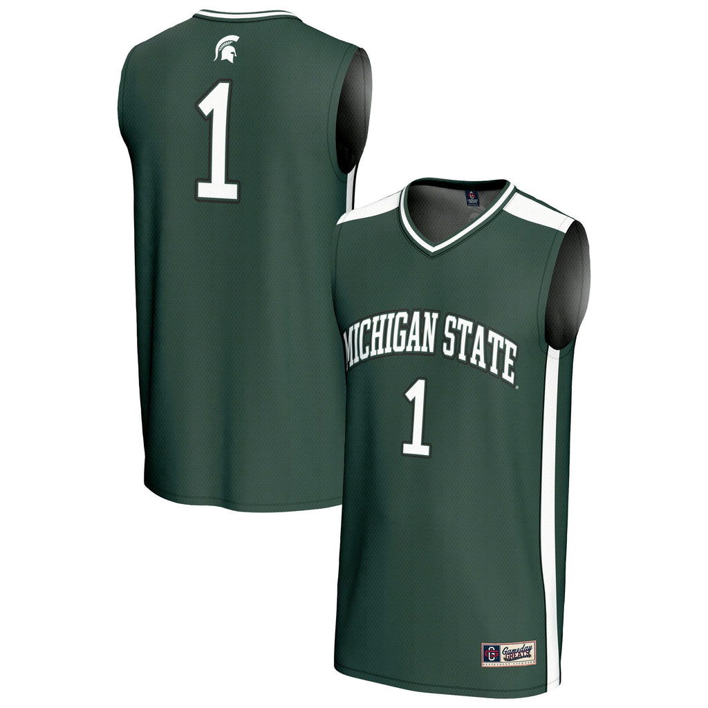 #1 Michigan State Spartans Lightweight Collegiate Basketball Fashion Jersey - Green product image 2, provided for visual