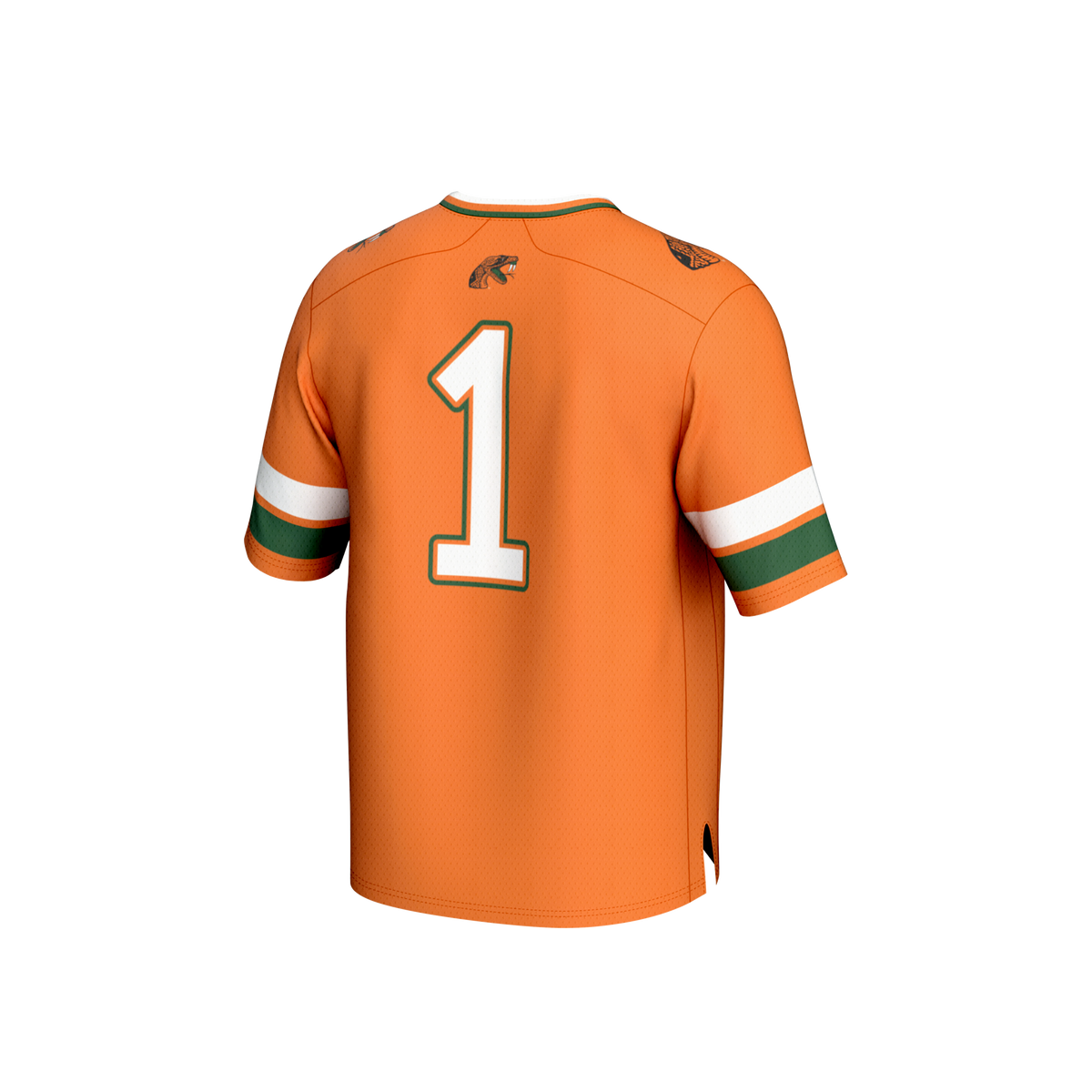 #1 Florida A&M Rattlers Collegiate Football Fashion Jersey - Orange product image 4, provided for visual reference and