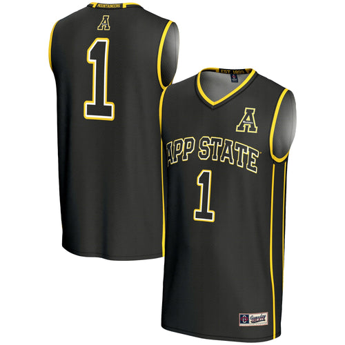 #1 Appalachian State Mountaineers Lightweight Basketball Jersey - Black product image 1, provided for visual reference and