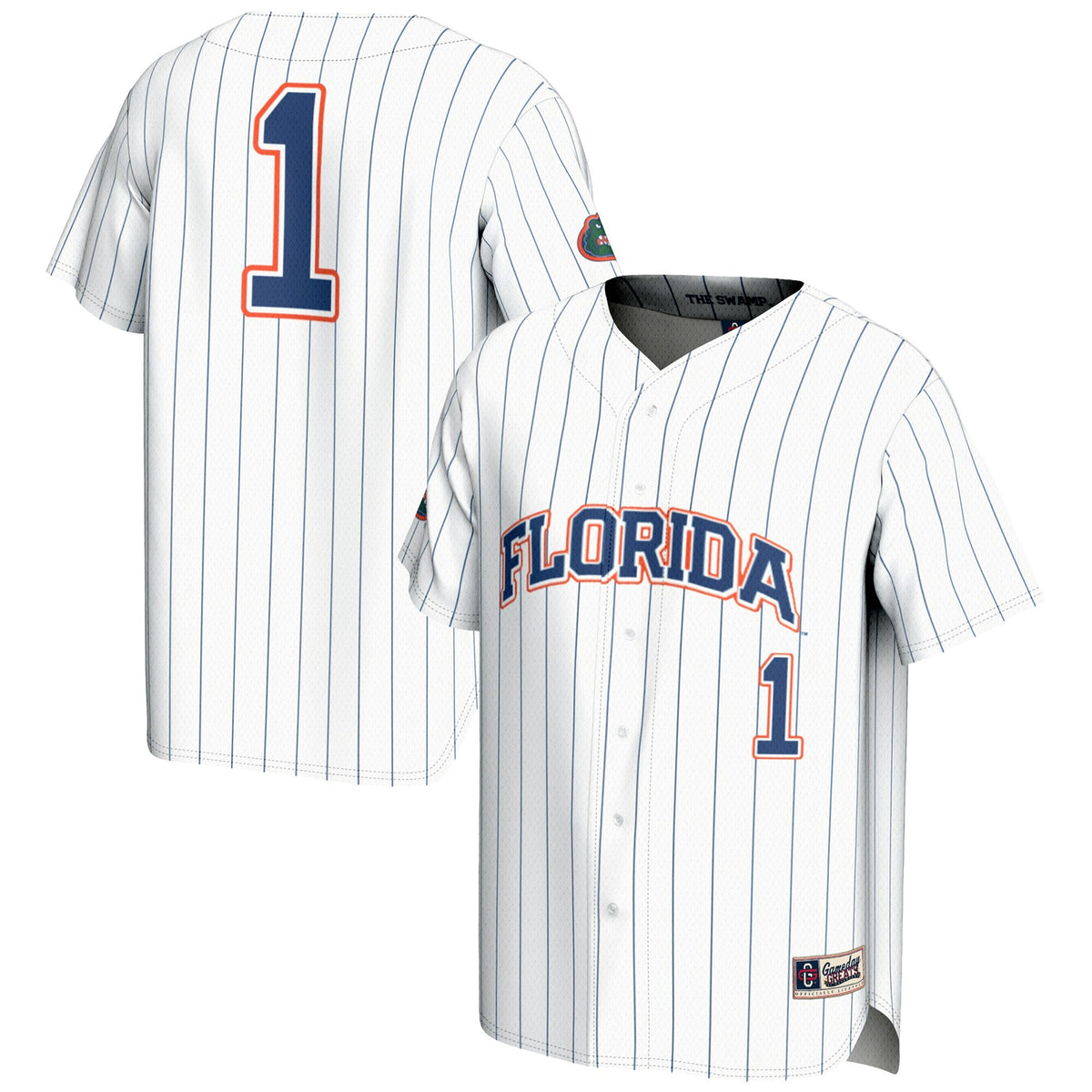 #1 Florida Gators Lightweight Baseball Jersey - White product image 2, provided for visual reference and product detail