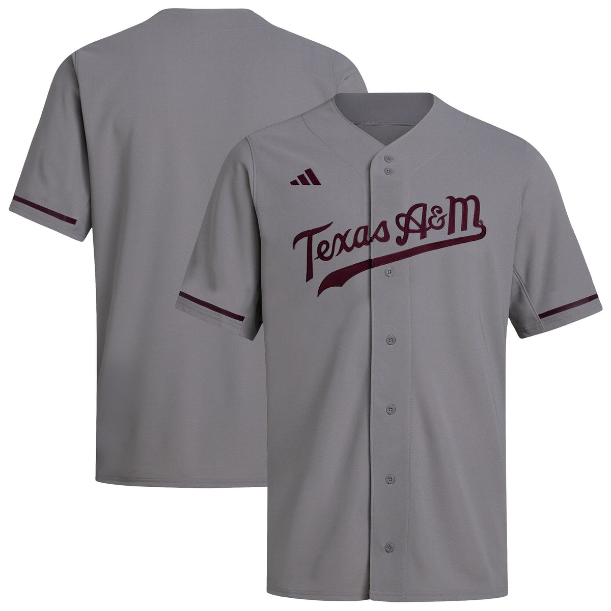 Texas A&M Aggies Replica Baseball Jersey - Gray product image 1, provided for visual reference and product detail review