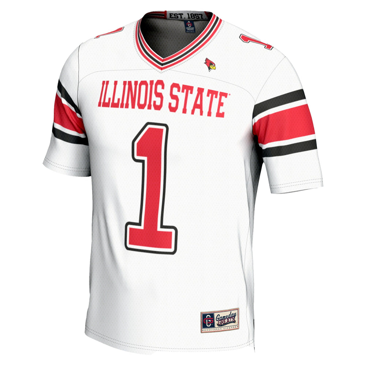 #1 Illinois State Redbirds Endzone Football Jersey - White product image 3, provided for visual reference and product detail