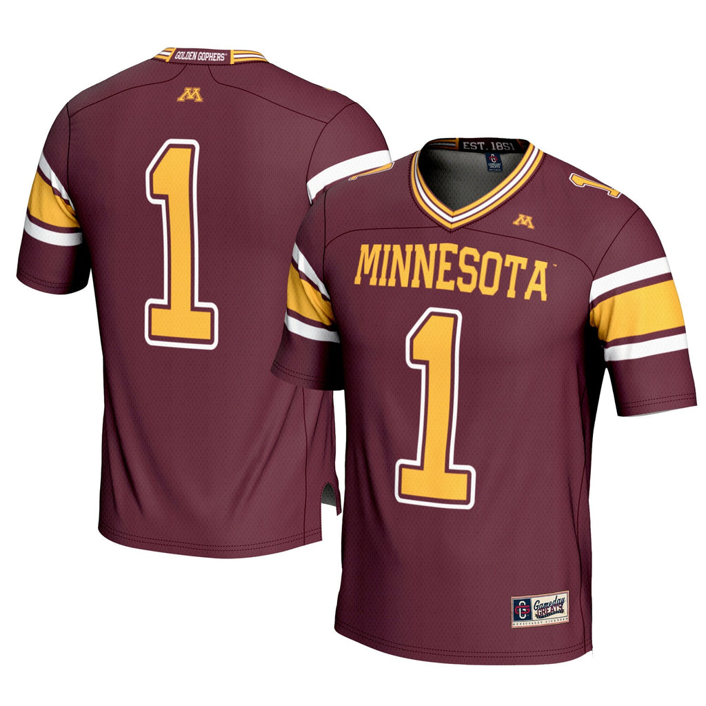 #1 Minnesota Golden Gophers Football Jersey – Maroon product image 2, provided for visual reference and product detail review