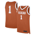 #1 Texas Longhorns Road Replica Jersey - Texas Orange product image 1, provided for visual reference and product detail