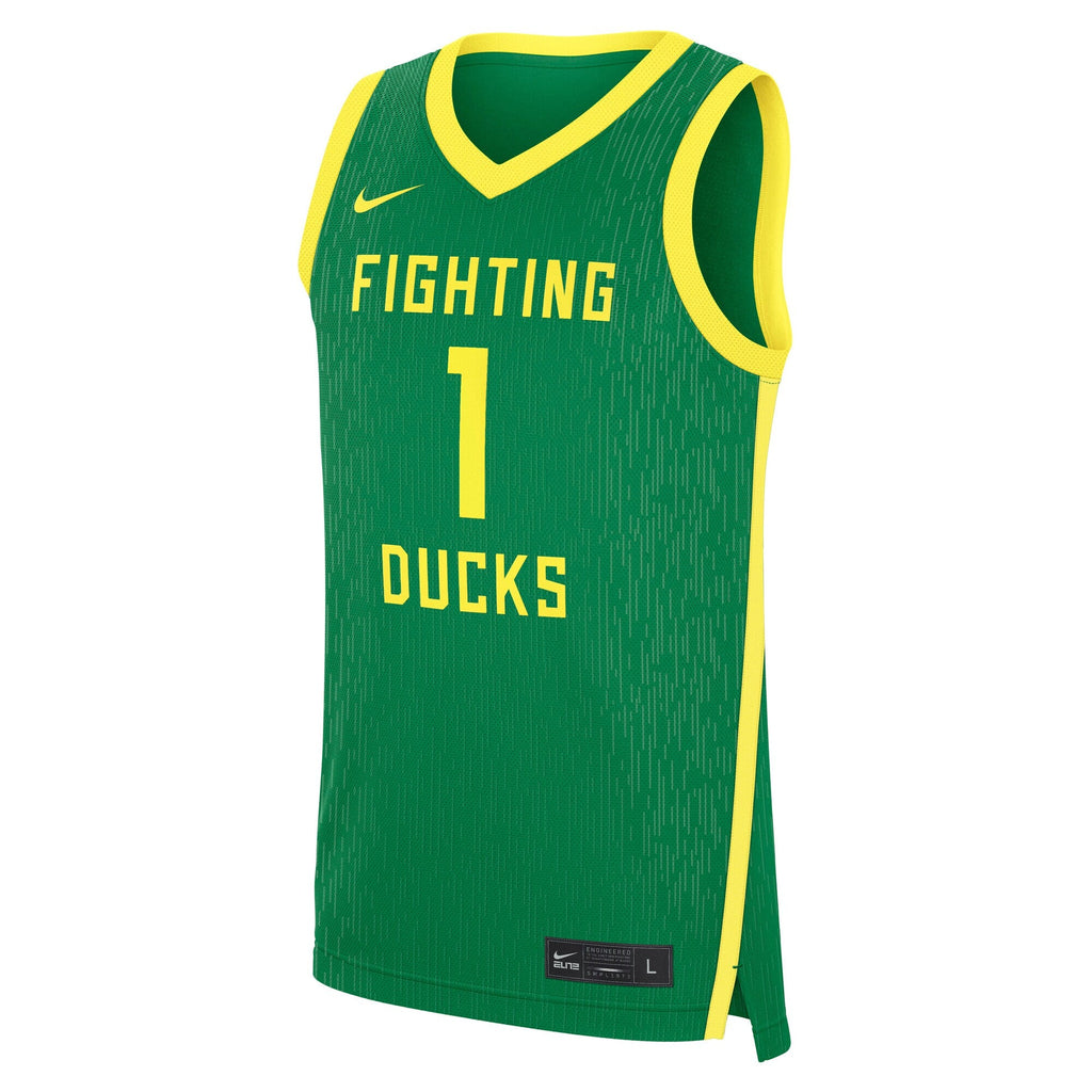 Green Oregon Ducks Road Replica Basketball Jersey product image 3, provided for visual reference and product detail review