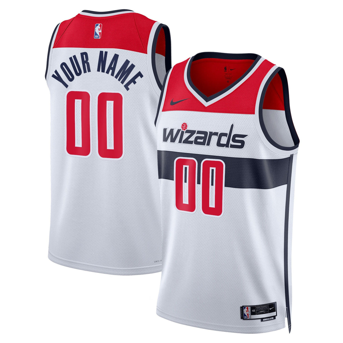 Washington Wizards Association Swingman Jersey - Custom product image 1, provided for visual reference and product detail