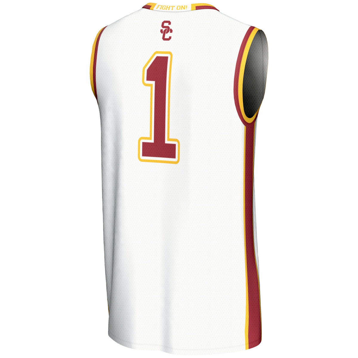 #1 USC Trojans Lightweight Basketball Jersey - White product image 4, provided for visual reference and product detail review