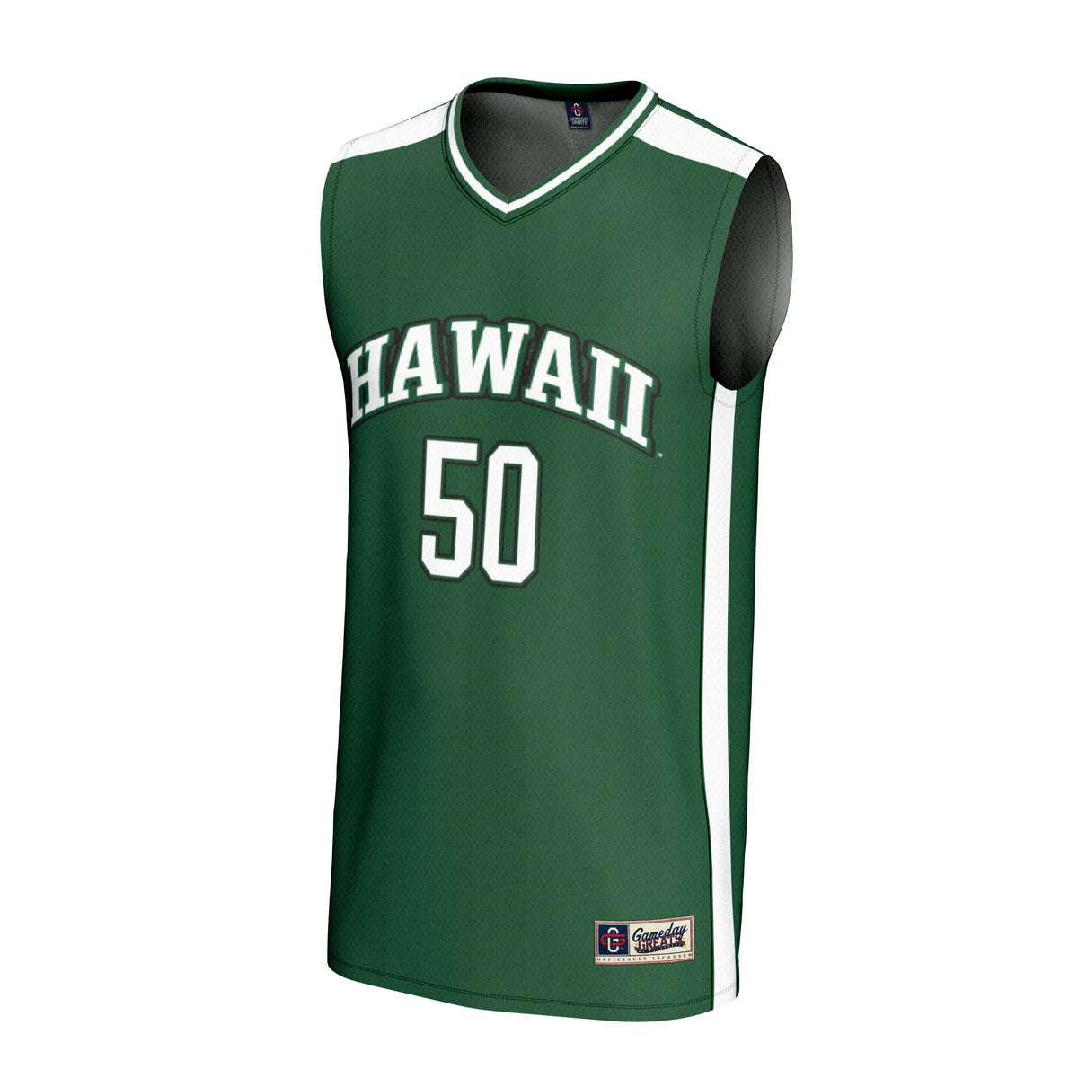 #50 Hawaii Rainbow Warriors Lightweight Collegiate Basketball Fashion Jersey - Green product image 3, provided for visual