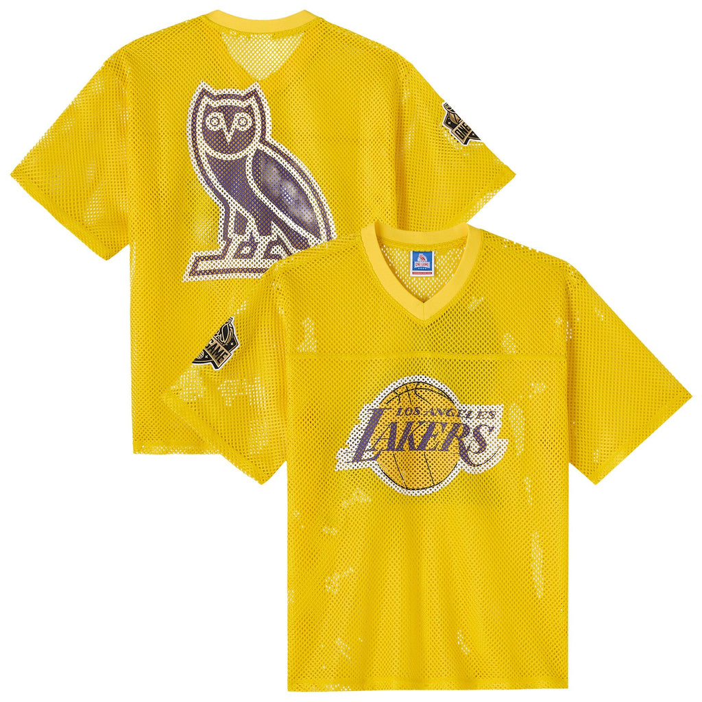 Los Angeles Lakers X OVO Mesh Football Jersey product image 2, provided for visual reference and product detail review