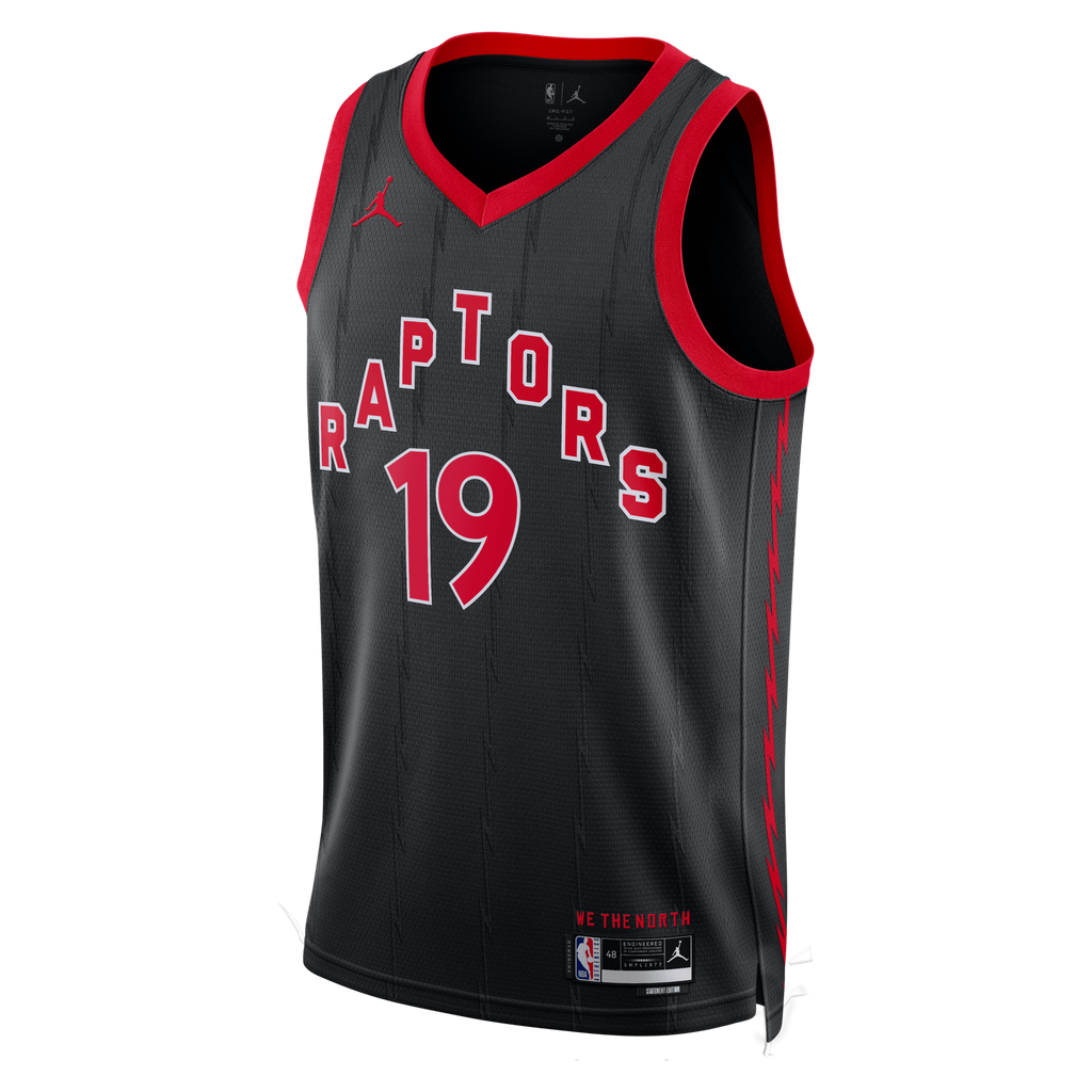 Toronto Raptors Statement Edition Swingman Jersey - Black - Jakob Poeltl product image 3, provided for visual reference and