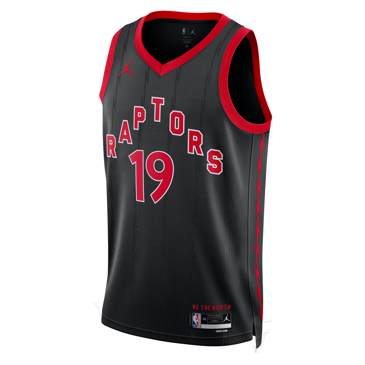 Toronto Raptors Statement Edition Swingman Jersey - Black - Jakob Poeltl product image 3, provided for visual reference and