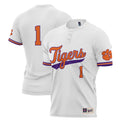#1 Clemson Tigers Lightweight Softball Jersey - White product image 1, provided for visual reference and product detail