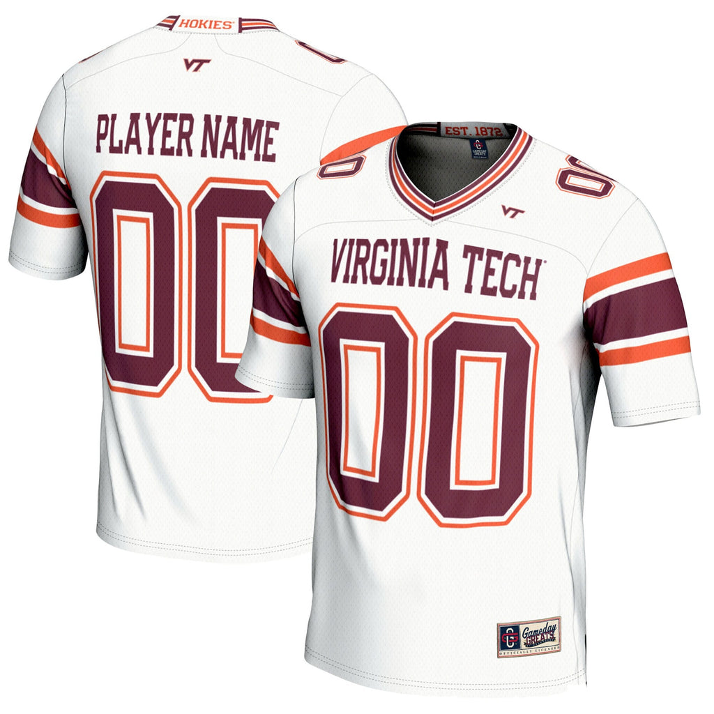 Virginia Tech Hokies NIL Pick-A-Player Football Jersey - White product image 2, provided for visual reference and product
