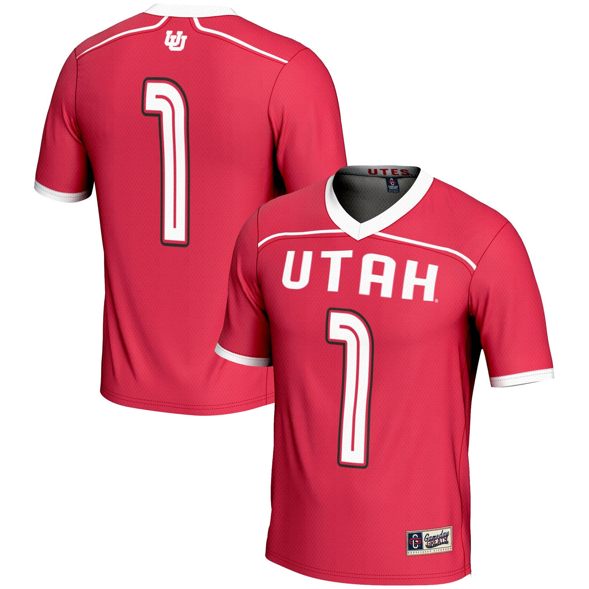 Utah Utes #1 Lightweight Lacrosse Jersey - Red product image 1, provided for visual reference and product detail review