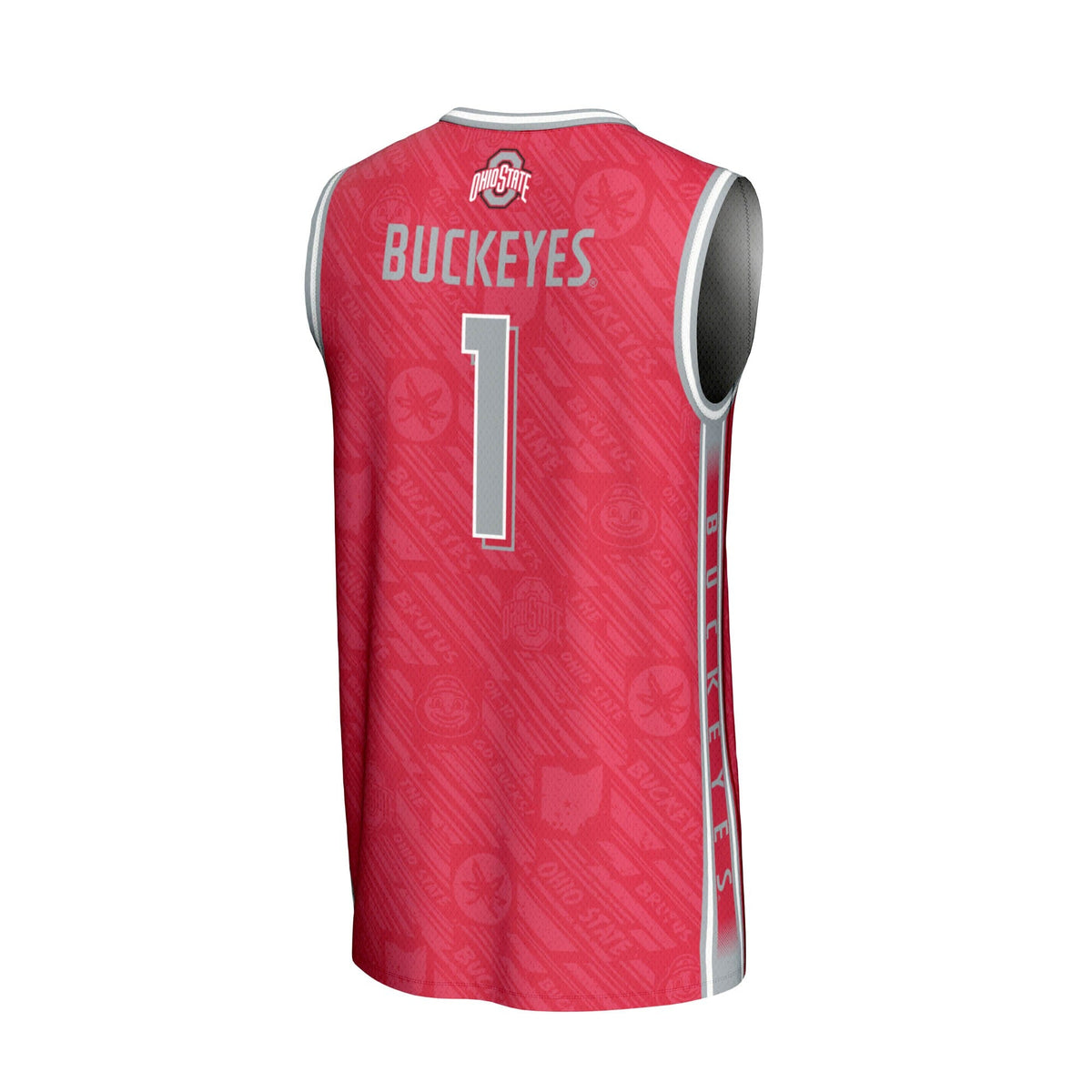 #1 Ohio State Buckeyes Lightweight Highlight Print Basketball Jersey - Scarlet product image 4, provided for visual
