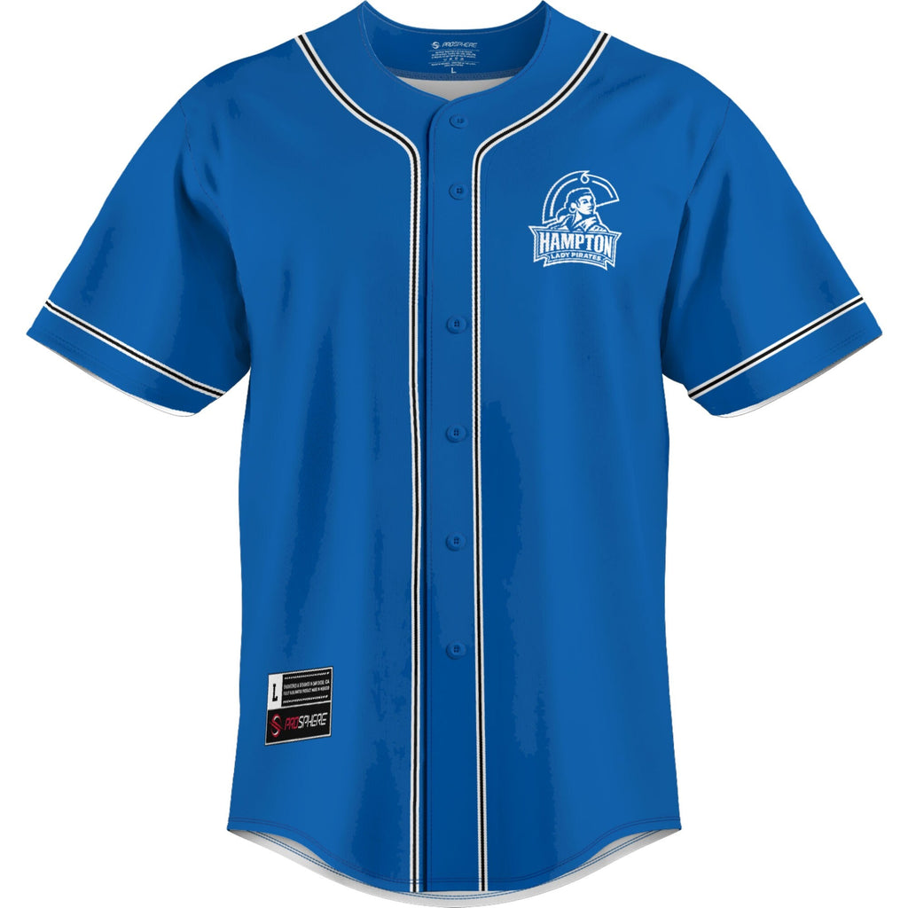 Hampton Pirates Lightweight Baseball Jersey - Blue product image 3, provided for visual reference and product detail review