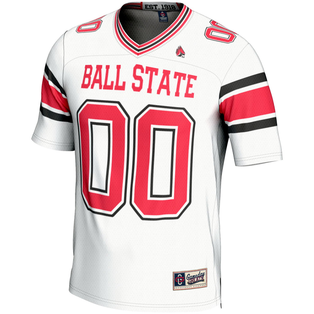 Ball State Cardinals NIL Pick-A-Player Football Jersey - White product image 3, provided for visual reference and product