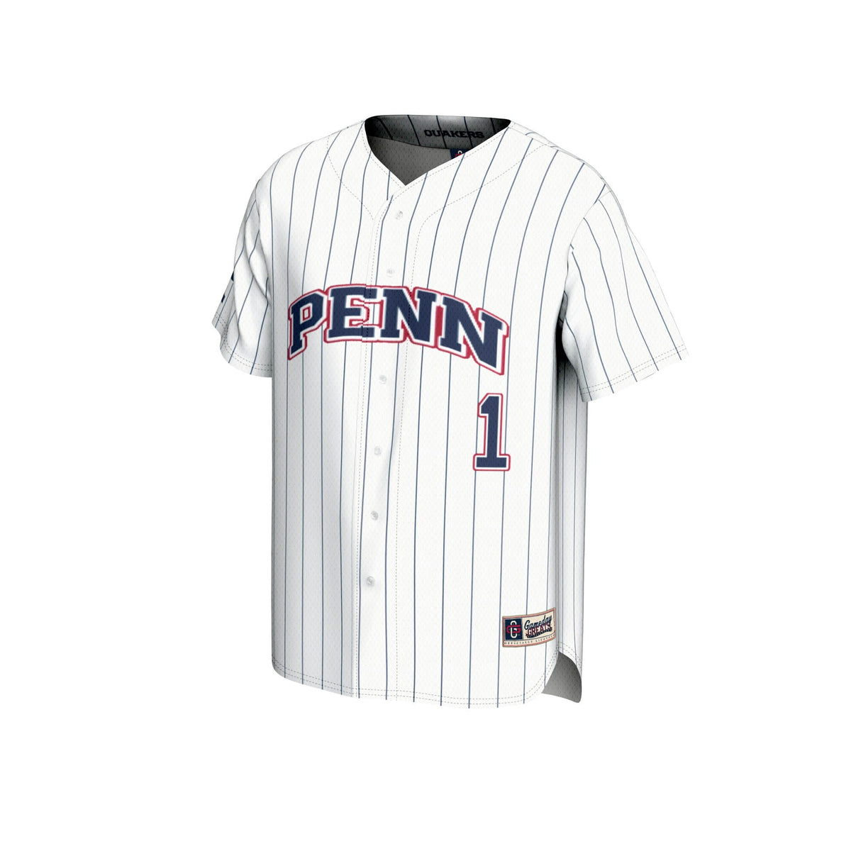#1 Pennsylvania Quakers Lightweight Baseball Jersey - White product image 3, provided for visual reference and product