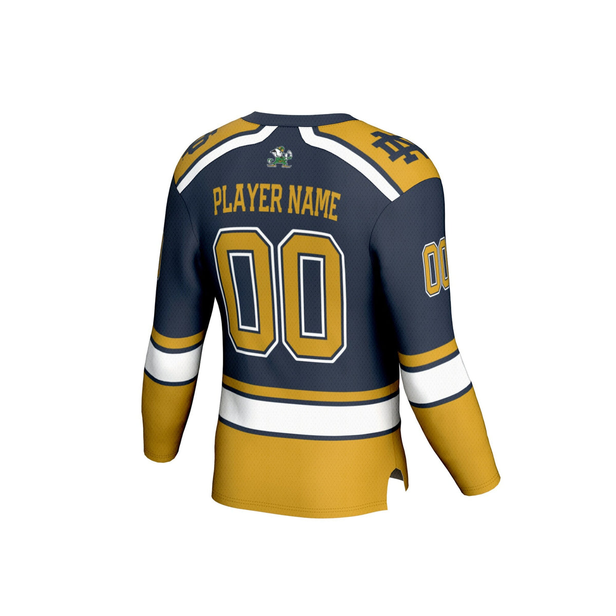 Notre Dame Fighting Irish Lightweight Hockey NIL Pick-a-Player Fashion Jersey - Navy product image 4, provided for visual