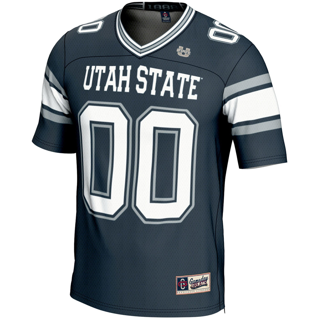 Utah State Aggies NIL Pick-A-Player Football Jersey - Navy product image 3, provided for visual reference and product detail