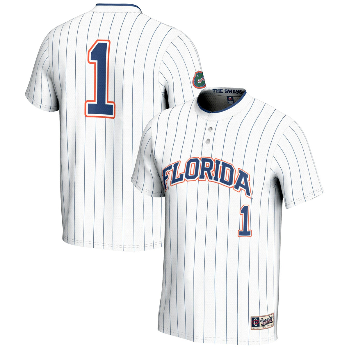 #1 Florida Gators Lightweight Softball Jersey - White product image 1, provided for visual reference and product detail
