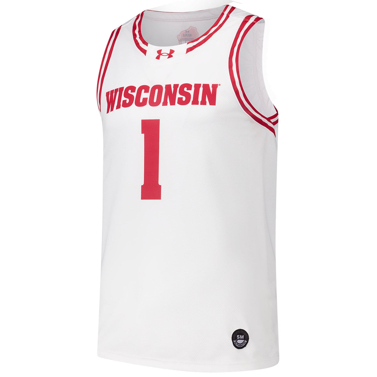 #1 Wisconsin Badgers Replica Basketball Jersey - White product image 3, provided for visual reference and product detail