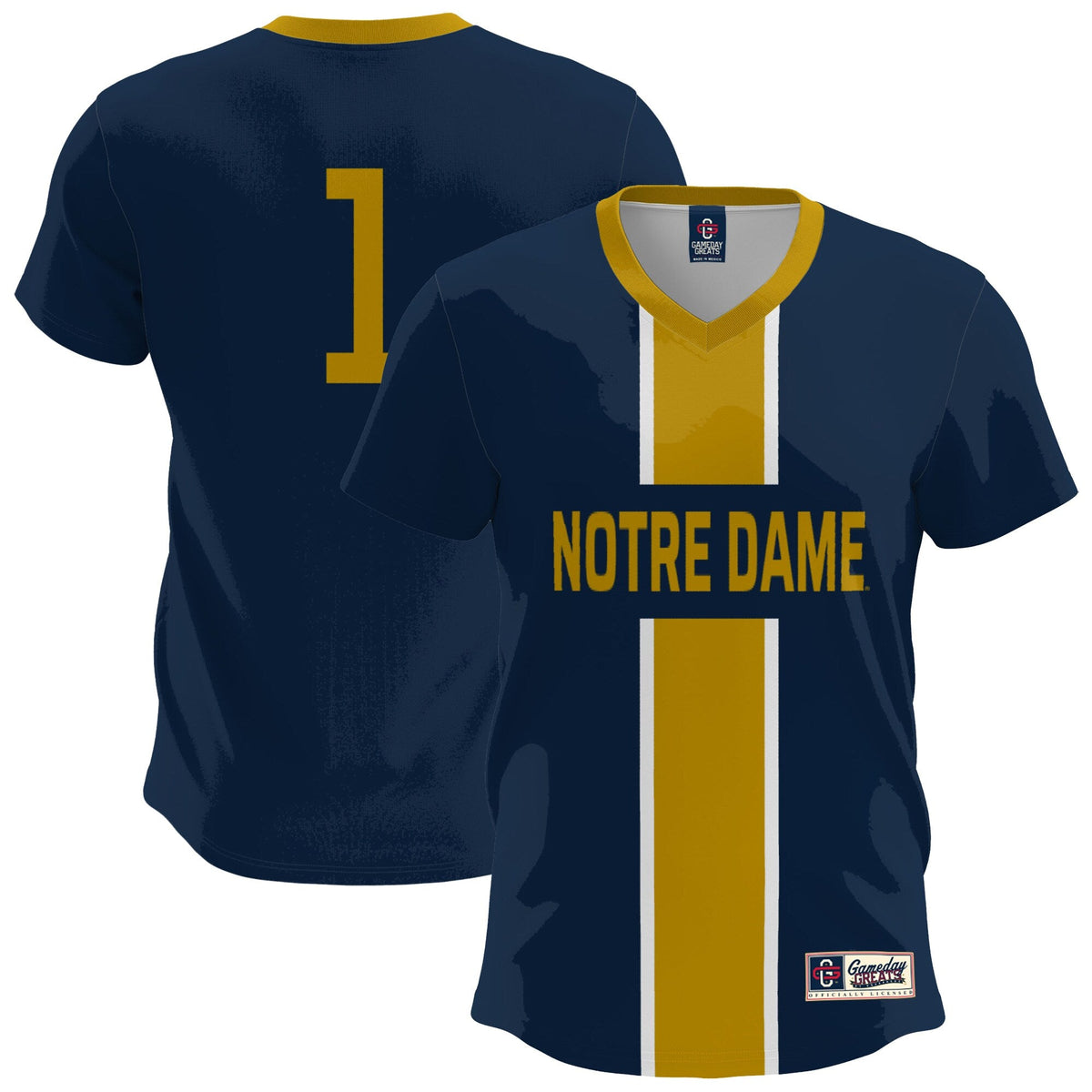 Notre Dame Fighting Irish Lightweight Soccer Fashion Jersey - Navy product image 2, provided for visual reference and